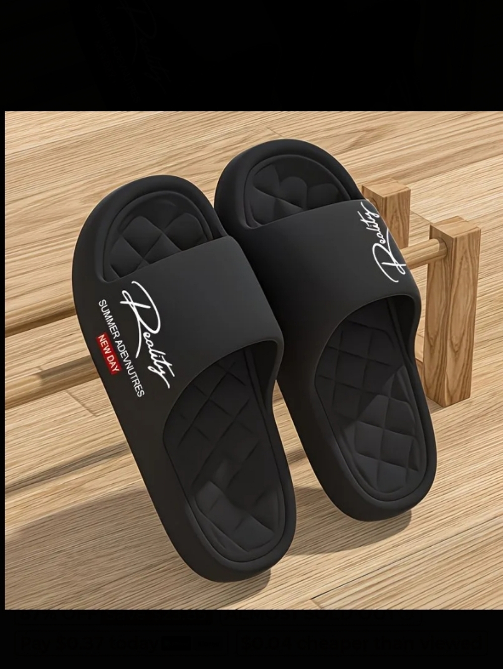 Black Slide Sandals for Men And Women - Comfortable Pool & Casual Slides